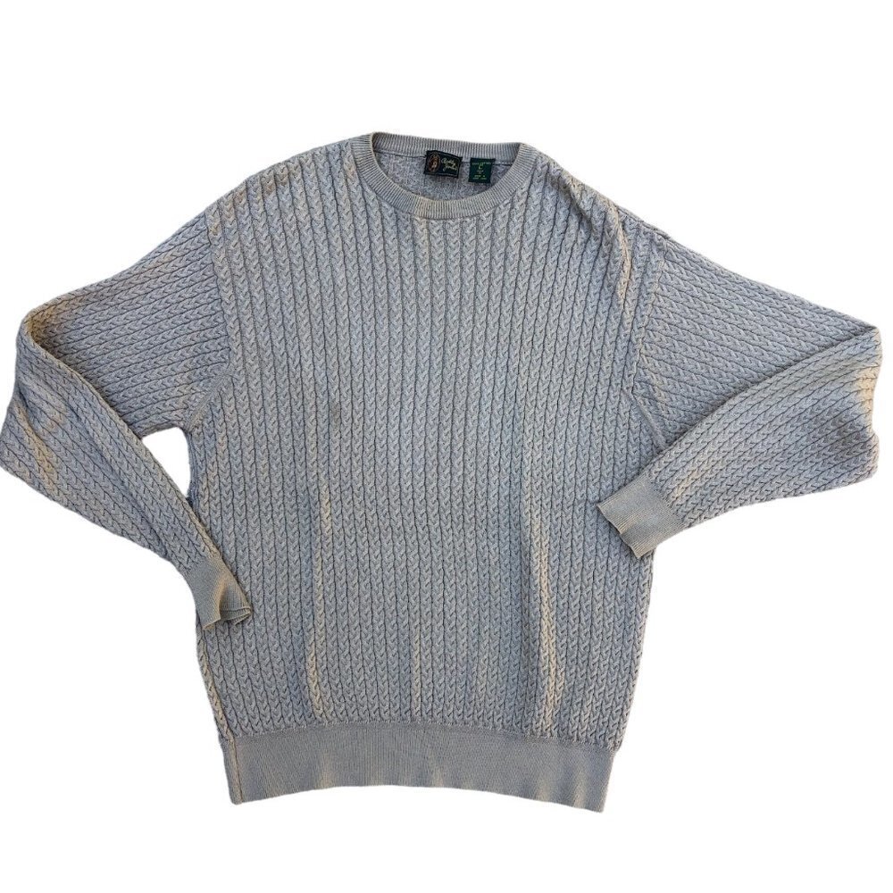 BOBBY JONES Vintage 90s Knit Sweater Men's LG Tan Long Sleeve Golf Crew Neck‌‌‌‌